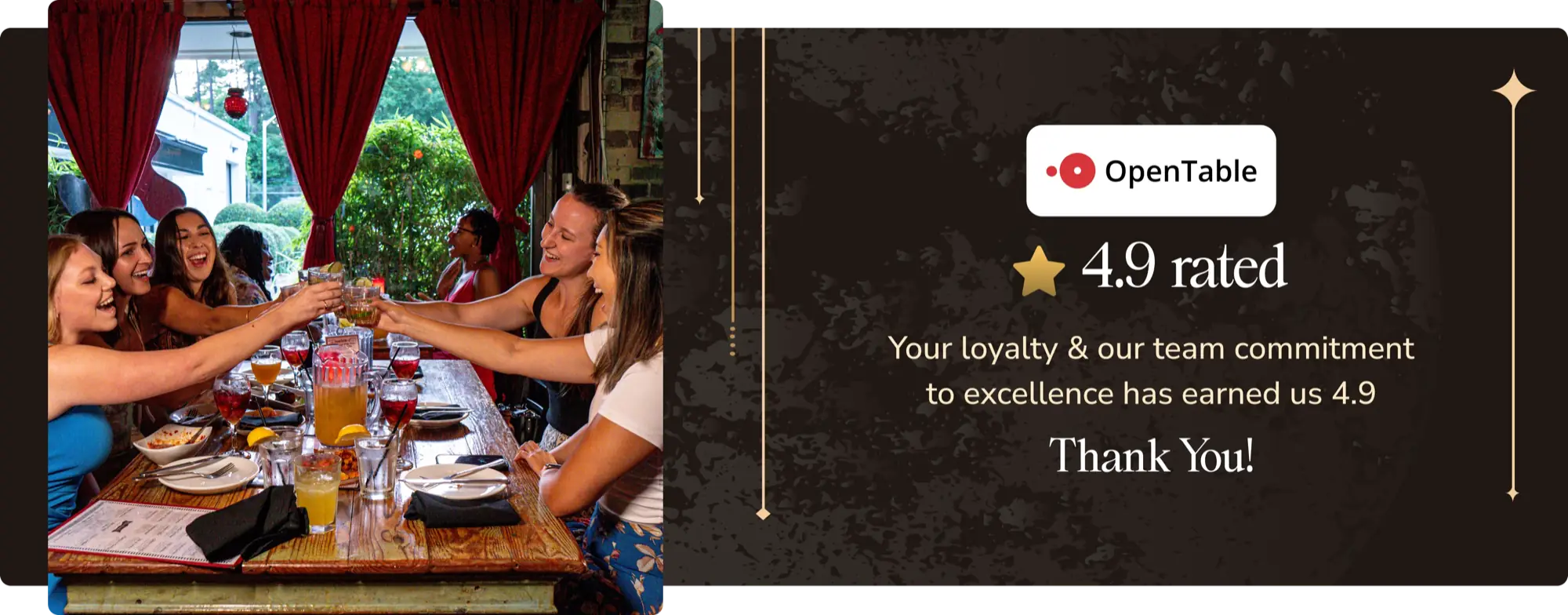 OpenTable 4.9 rated — Thank You!